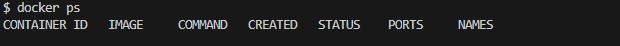 Docker ps Result